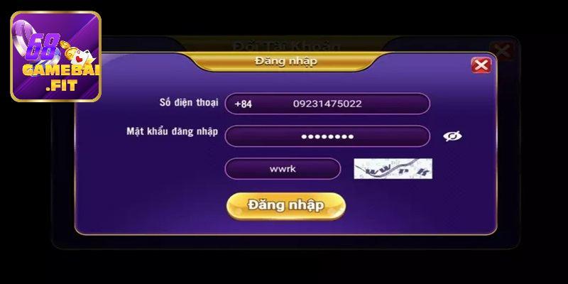 Đăng nhập tài khoản vào 68 Game bài